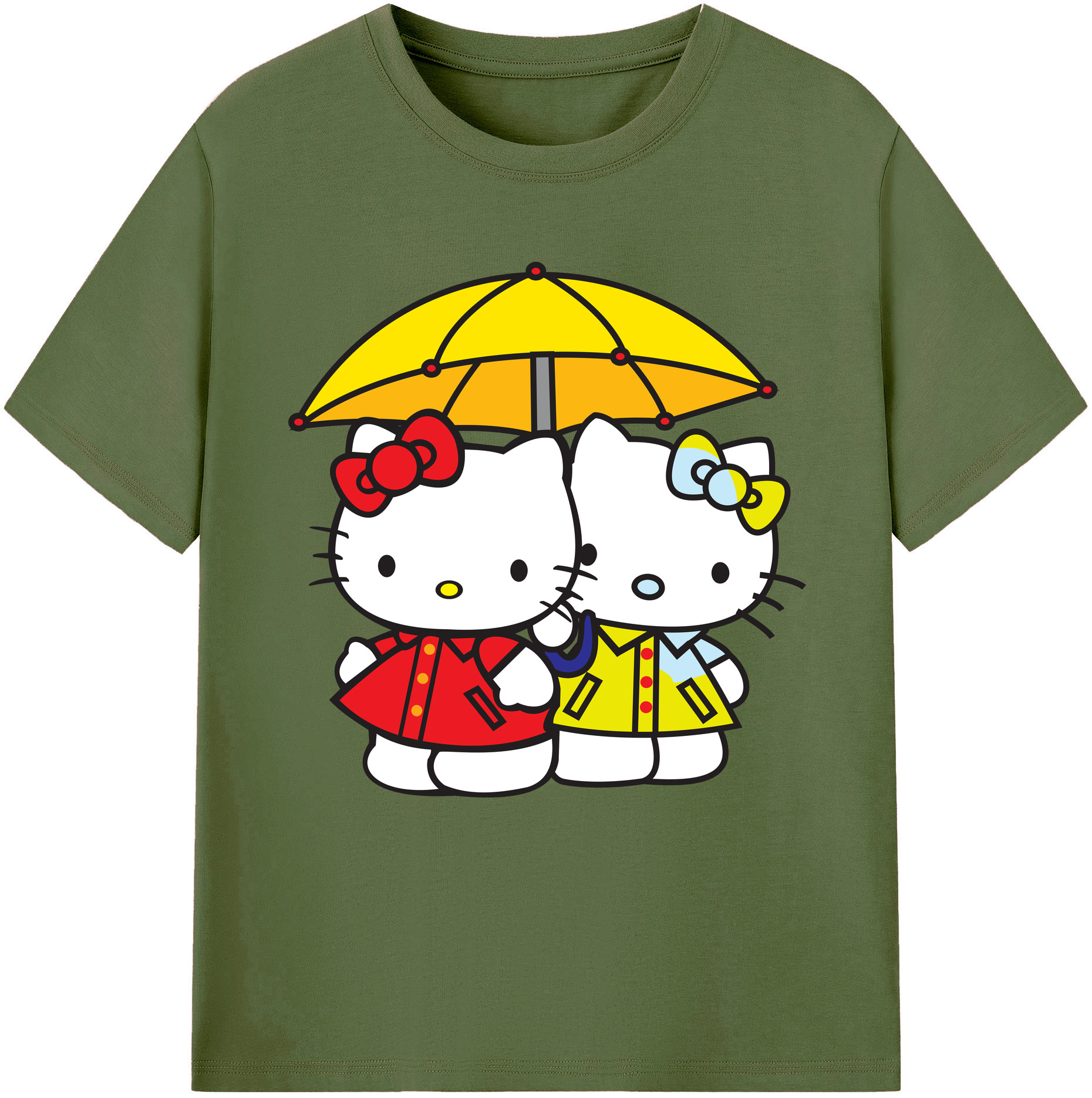 （画像用） Hello Kitty ハローキティ 綿100％半袖Tシャツ（フロントプリント）